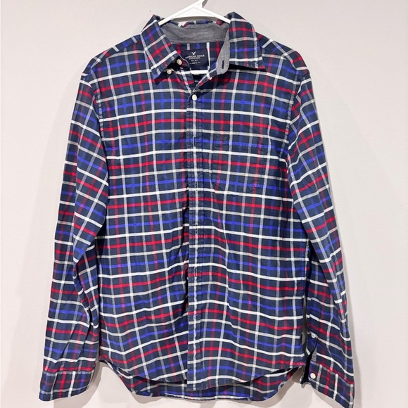 American Eagle Outfitters Men's Multicolor Plaid Shirt - Picture 2 of 5